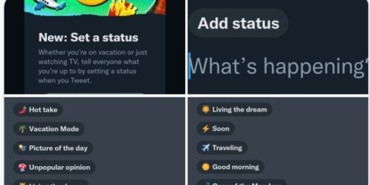 Twitter currently testing an emoji-based status feature similar to Facebook